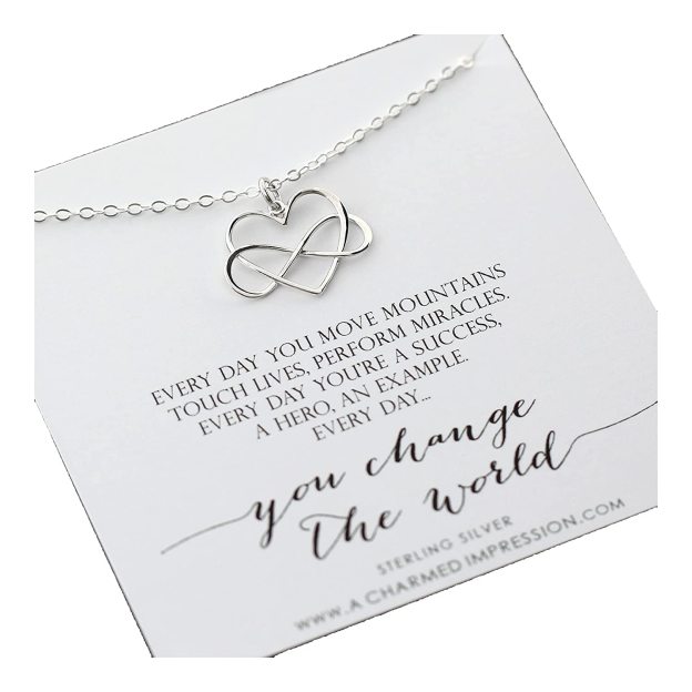 Mother's Day Gift Everyday you change the world Infinity Heart Necklace-Engravingift