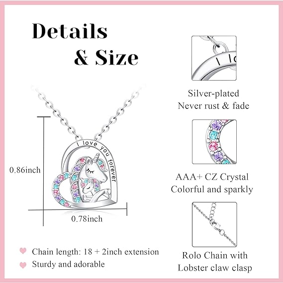 Mother's Day Gift To My Daughter Unicorn Necklace-Engravingift