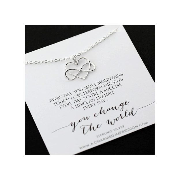 Mother's Day Gift Everyday you change the world Infinity Heart Necklace-Engravingift