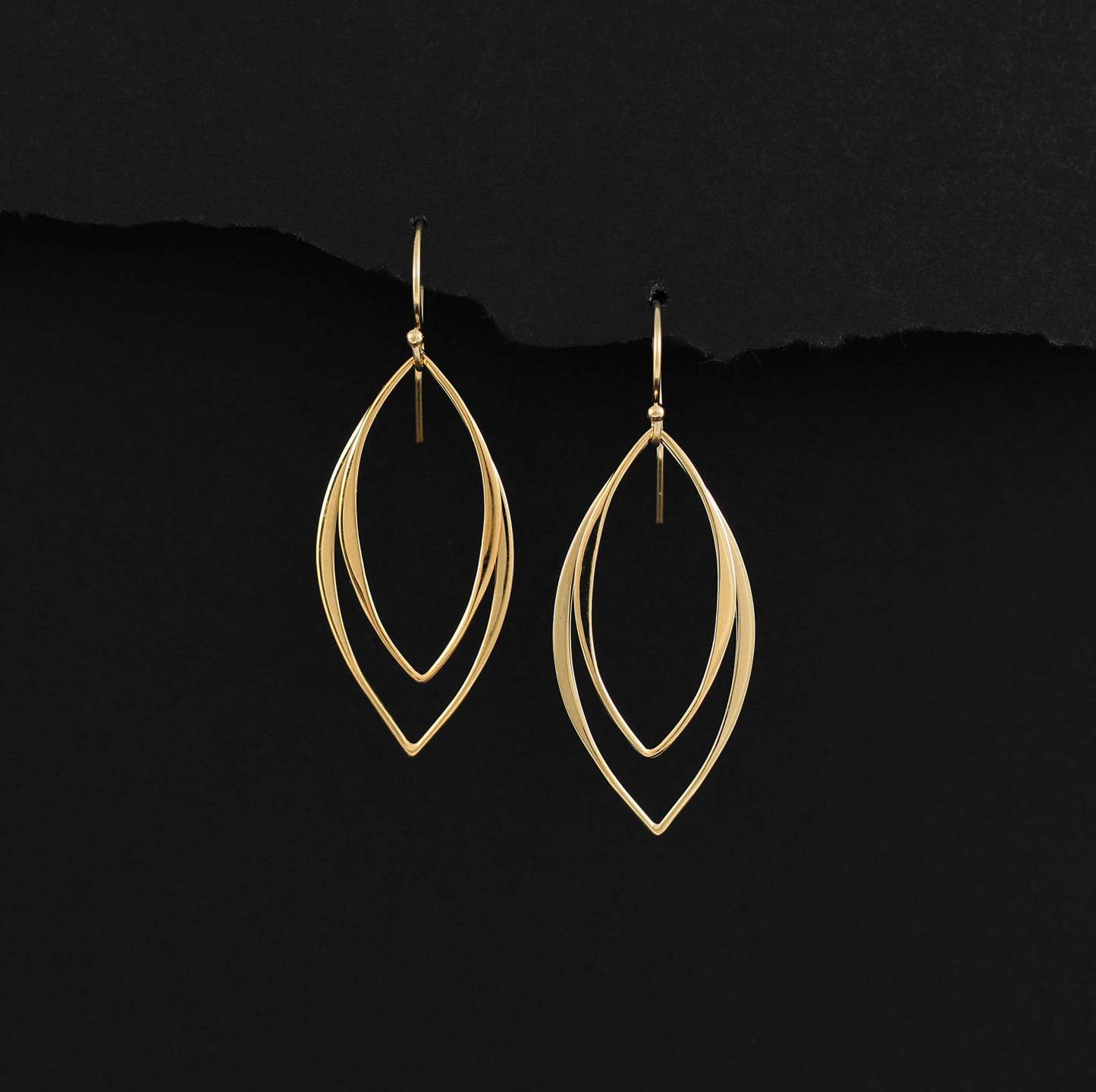 Mother's Day Gift 14k Gold Filled Sleek Sexy Shaped Metal Marquise Earrings • Modern Minimalist Jewelry • Simple Delicate Handmade Earrings for Women • Gifts for Teen Teenage Girl Gift • Geometric Shape • Edgy Trendy-Engravingift