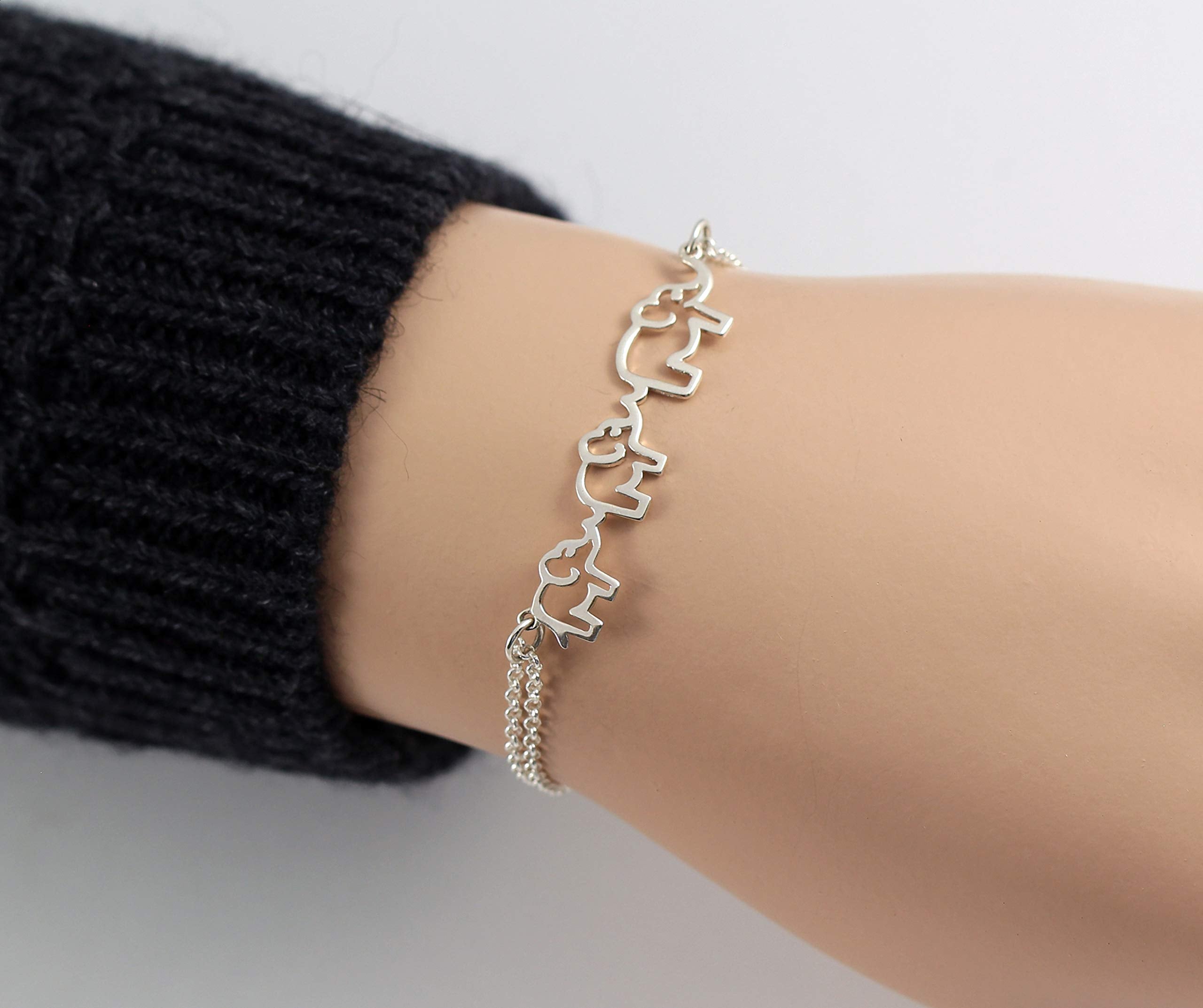 Mother's Day Gift A Charmed Impression Mother & Daughter Bracelet Elephant Bracelet-Engravingift