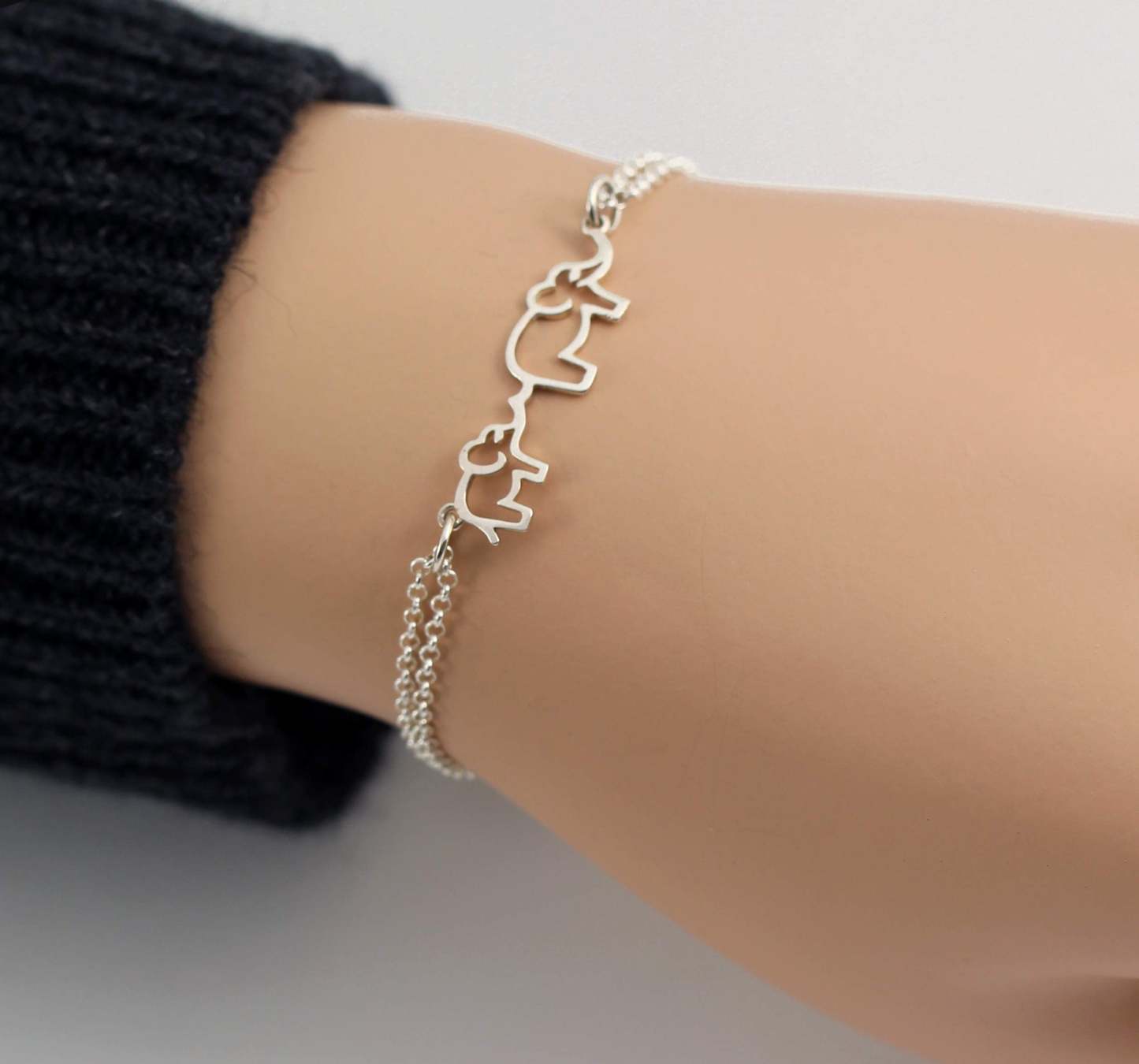 Mother's Day Gift A Charmed Impression Mother & Daughter Bracelet Elephant Bracelet-Engravingift