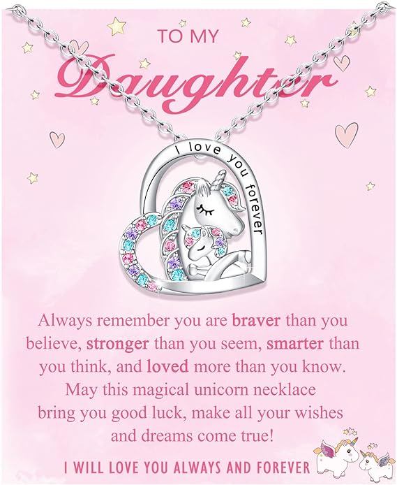 Mother's Day Gift To My Daughter Unicorn Necklace-Engravingift