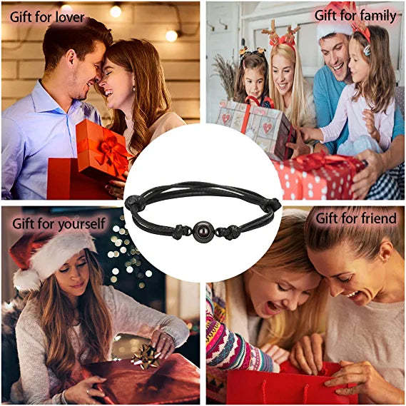 Mother's Day Gift Personalized Projection Photo Bracelet with Picture Inside-Engravingift
