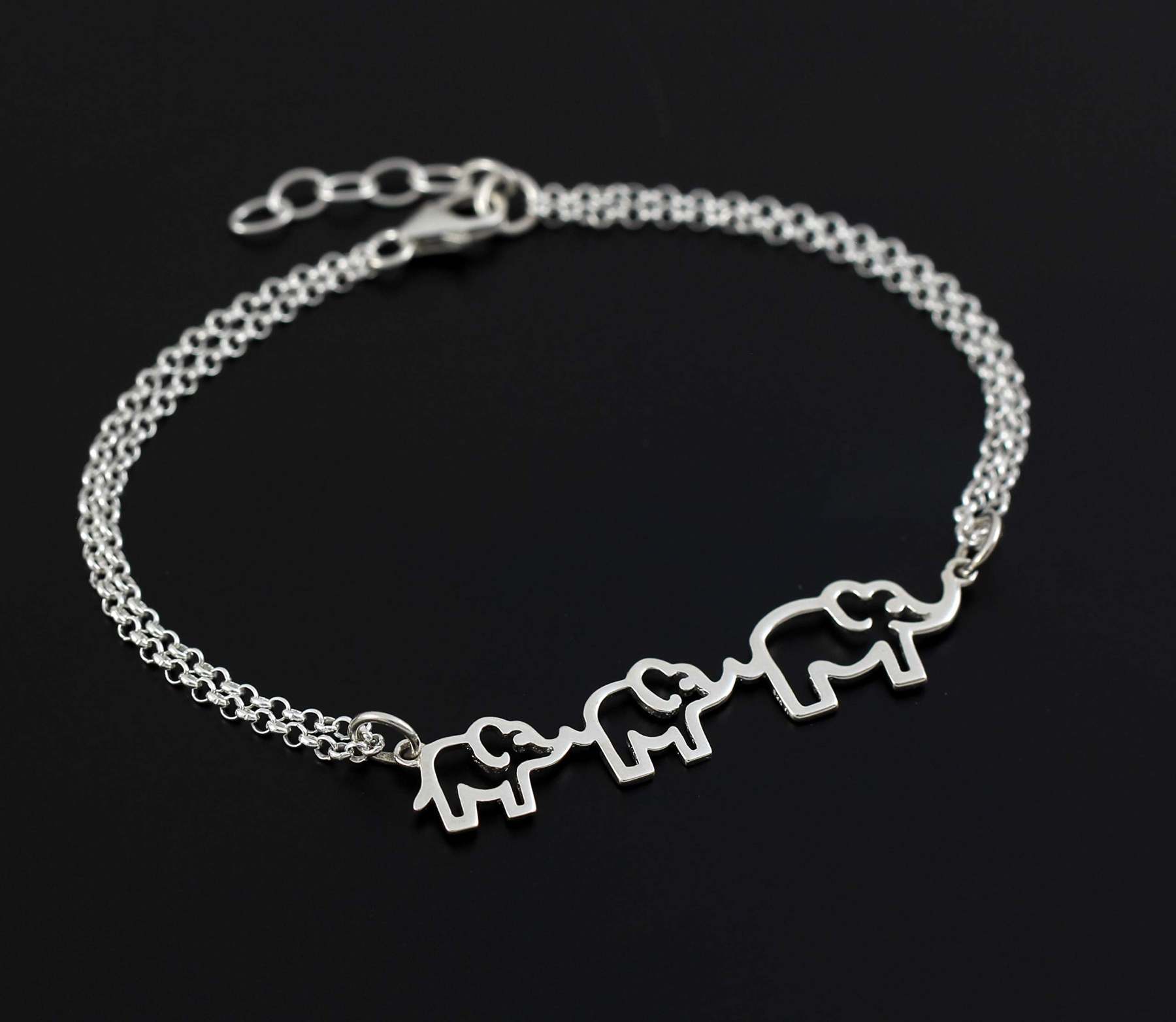 Mother's Day Gift A Charmed Impression Mother & Daughter Bracelet Elephant Bracelet-Engravingift