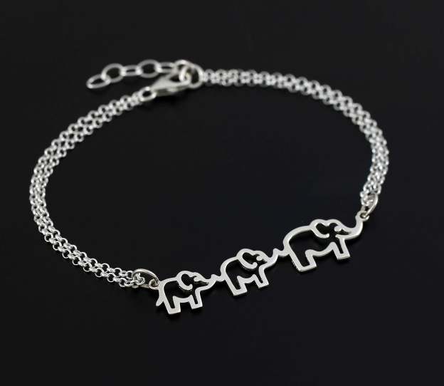 Mother's Day Gift A Charmed Impression Mother & Daughter Bracelet Elephant Bracelet-Engravingift