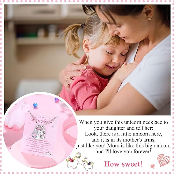Mother's Day Gift To My Daughter Unicorn Necklace-Engravingift