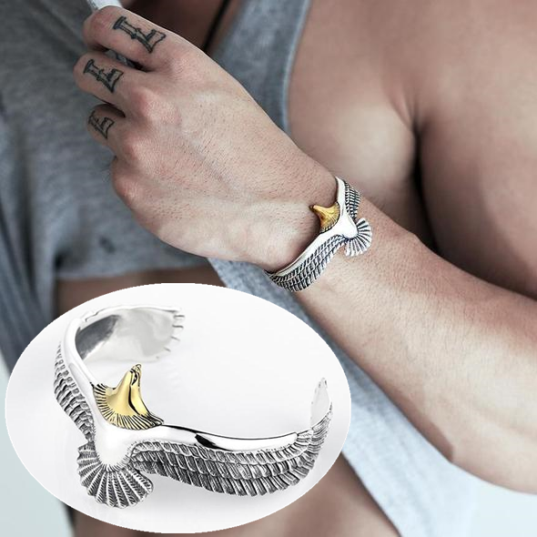 Christmas Gift Eagle Cuff Bracelet For Men Open Adjustable