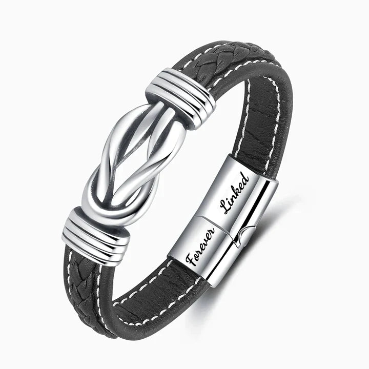 Mother's Day Gift To My Granddaughter Braided Leather Knot Bracelet "Grandmother and Granddaughter Forever Linked Together"-Engravingift