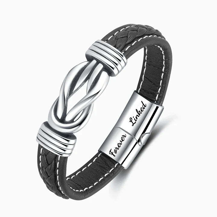 Mother's Day Gift To My Granddaughter Braided Leather Knot Bracelet "Grandmother and Granddaughter Forever Linked Together"-Engravingift