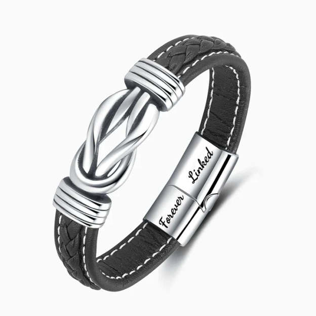Mother's Day Gift To My Granddaughter Braided Leather Knot Bracelet "Grandmother and Granddaughter Forever Linked Together"-Engravingift