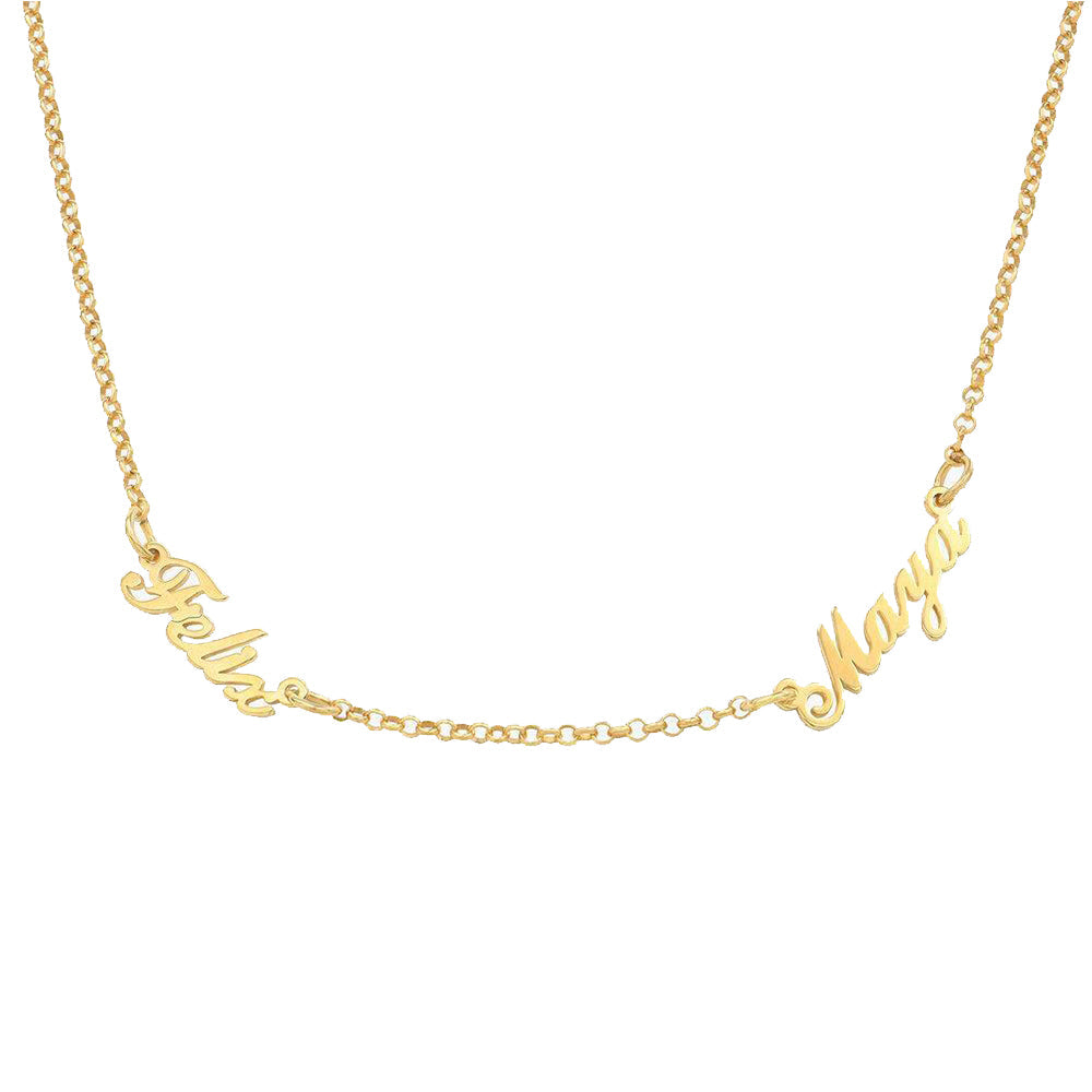 Valentine's Day Gift Two Name Necklace Custom 2 Names Personalized Multiple Name Necklace