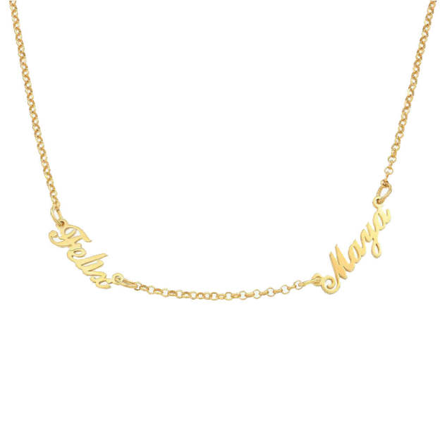 Valentine's Day Gift  Two Name Necklace Custom 2 Names Personalized Multiple Name Necklace