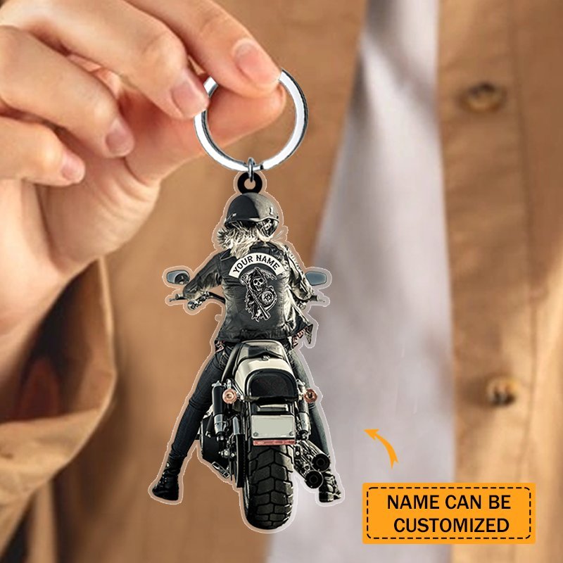 Christmas Gift Personalized Biker Vr2 Acrylic Keychain-Engravingift