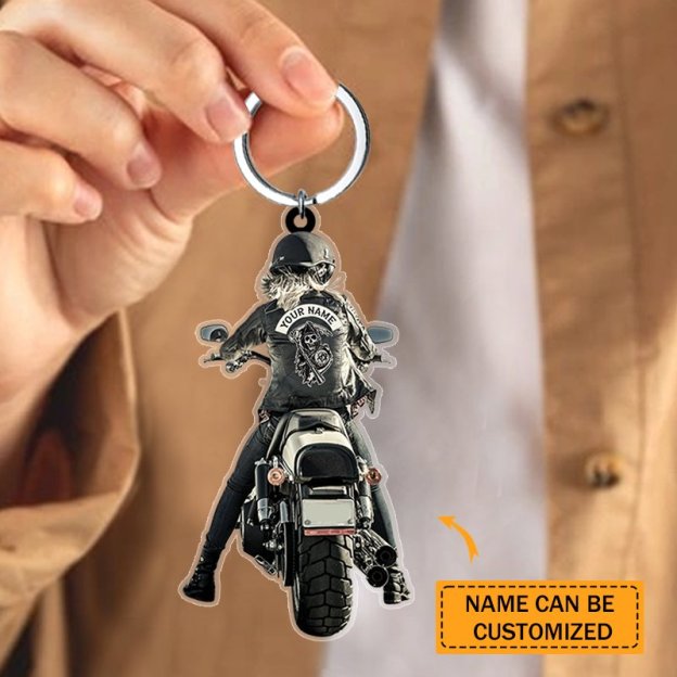 Christmas Gift Personalized Biker Vr2 Acrylic Keychain-Engravingift