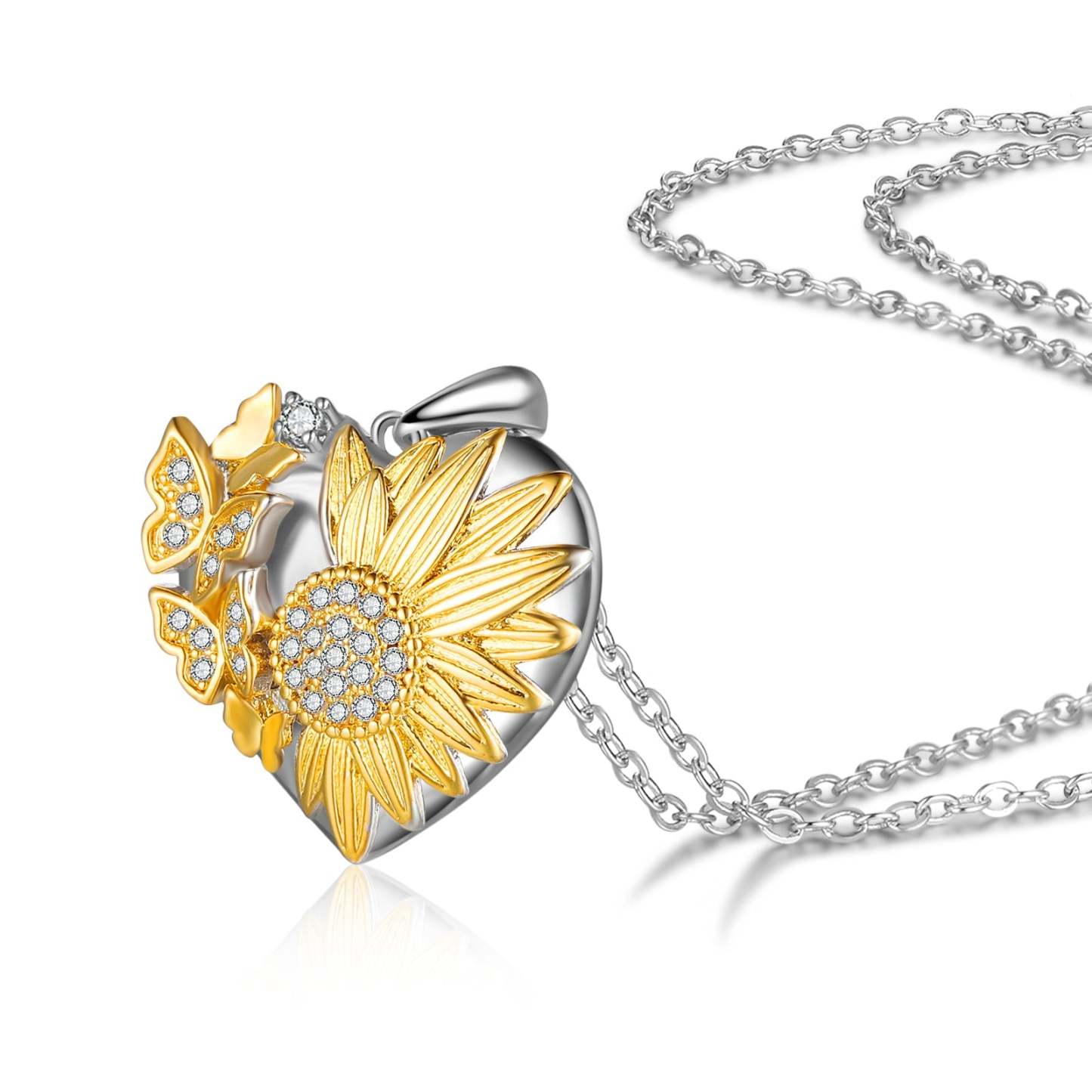 Mother's Day Gift For My Daughter - I am incomplete without you Heart Butterfly Sunflower Necklace-Engravingift