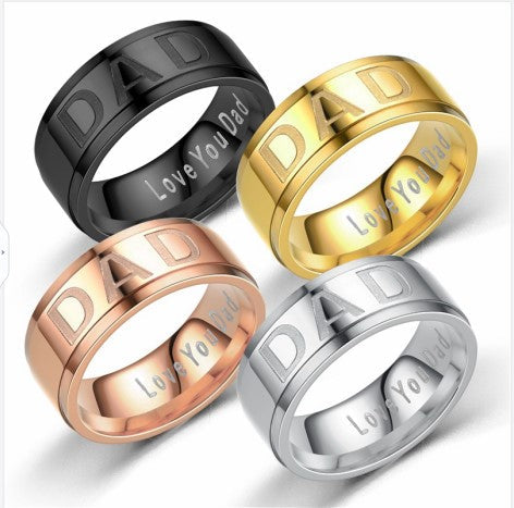 Christmas Gift Love You Dad Titanium Steel Ring Christmas Gift-Engravingift