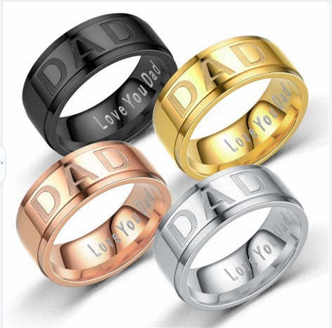 Christmas Gift Love You Dad Titanium Steel Ring Christmas Gift-Engravingift