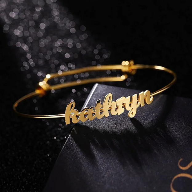 Custom Name Bangle Bracelets