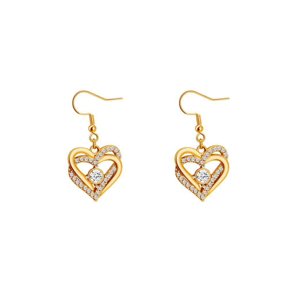Heart-to-heart diamond earrings