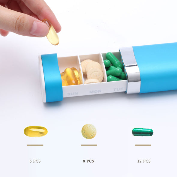 Christmas Gift ersonalized 7-Day Pill Organizer Weekly Pill Box Organizer for Vitamins-Engravingift