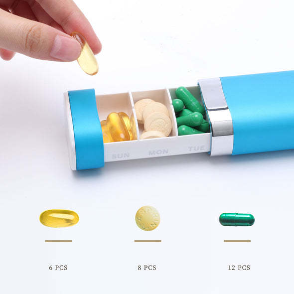 Christmas Gift ersonalized 7-Day Pill Organizer Weekly Pill Box Organizer for Vitamins-Engravingift