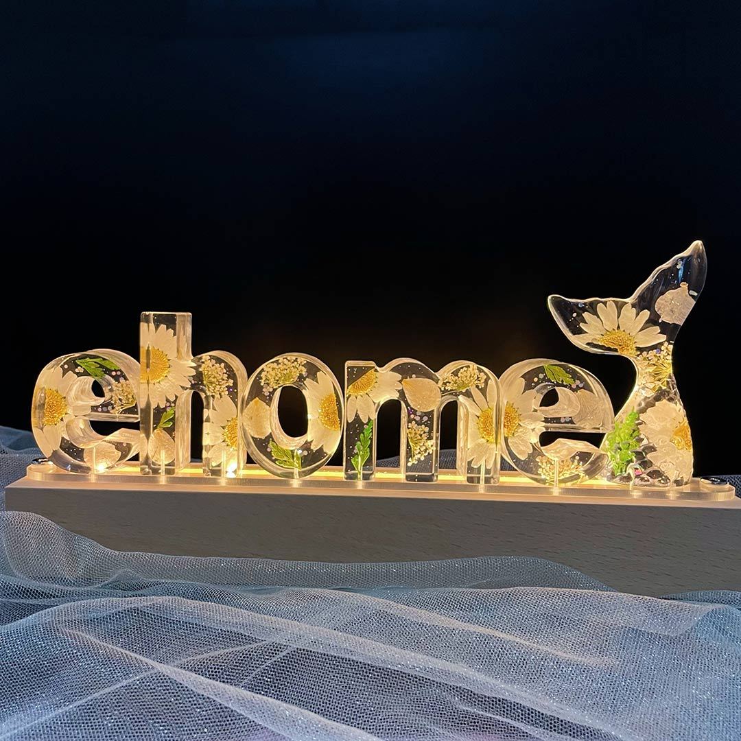 Mother's Day Gift Custom Resin Letter Lamp - HANDMADE-Engravingift
