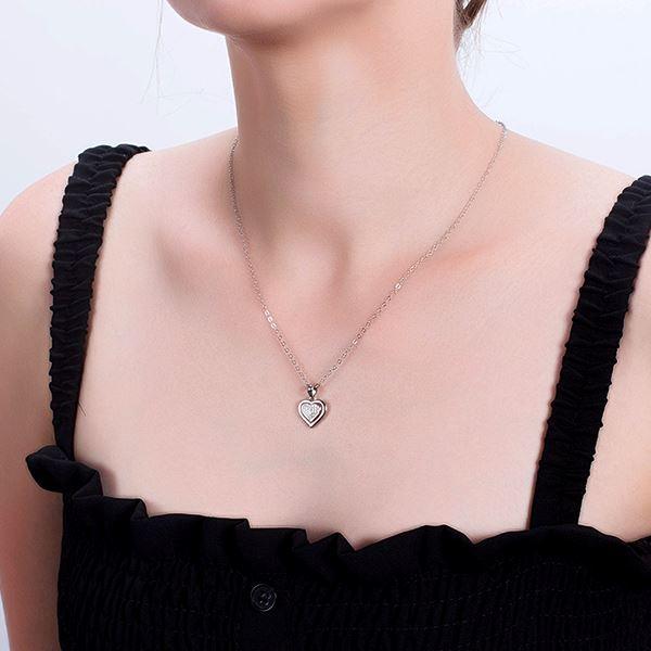 Mother's Day Gift Brilliant Heart Pendant Necklace-Engravingift