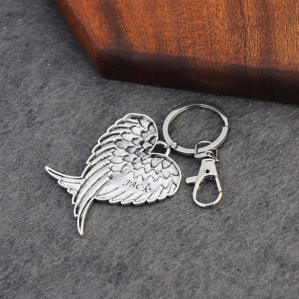 Mother's Day Gift Personalized custom wing keychain-Engravingift