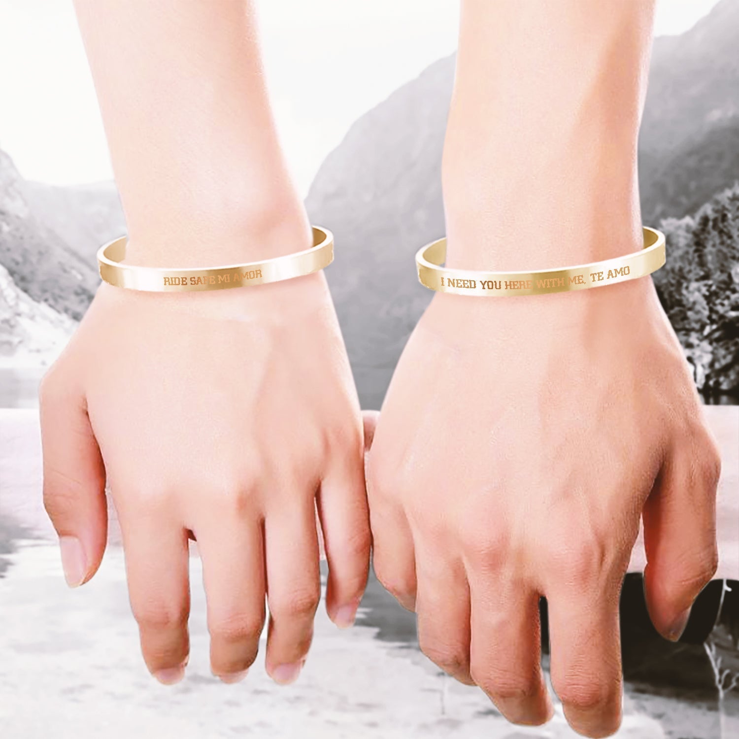 Mother's Day Gift Biker Bracelets - Biker - To My Man - I Need You Here With Me-Engravingift