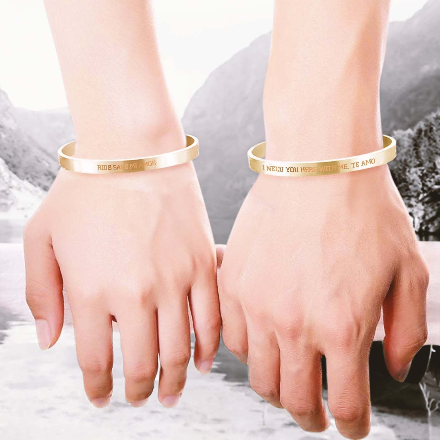 Mother's Day Gift Biker Bracelets - Biker - To My Man - I Need You Here With Me-Engravingift