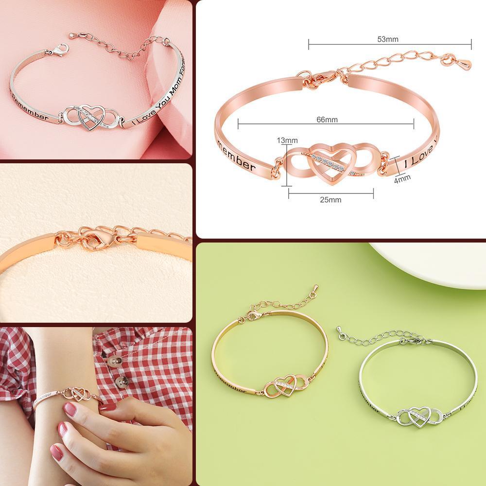 Mother's Day Gift Infinite love bracelet for Mom-Crystal inlaid-Real stock-Engravingift