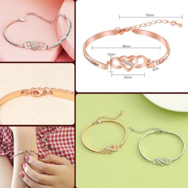 Mother's Day Gift Infinite love bracelet for Mom-Crystal inlaid-Real stock-Engravingift