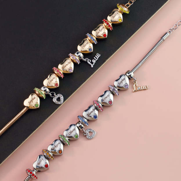 Christmas Gift Forever In A Mother's Heart Personalized Birthstone Bracelet