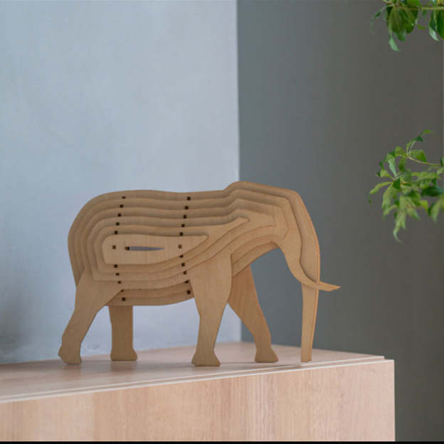 Christmas Gift 3D Wooden Animal Statue Decor Fantasy Lamp-Engravingift