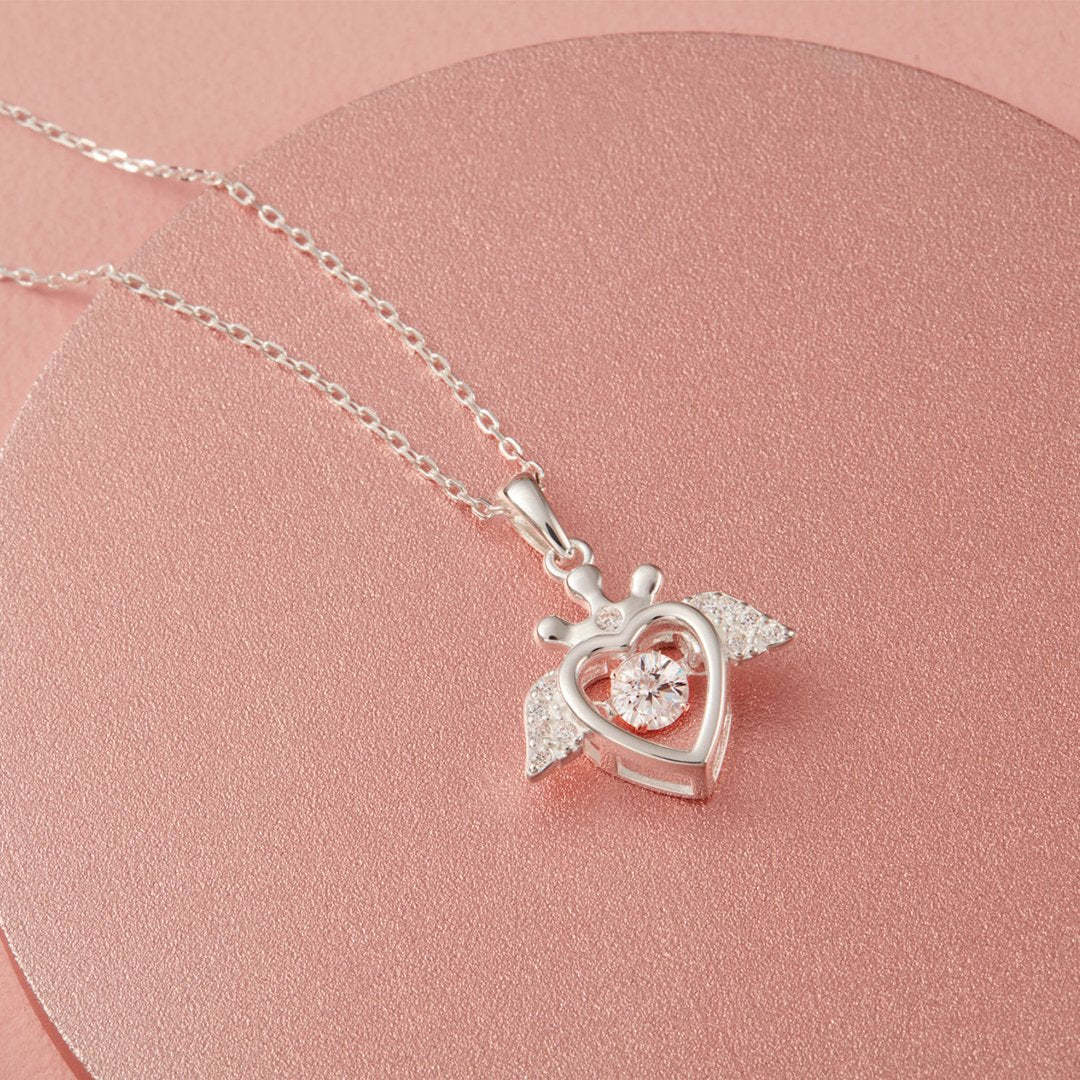 Christmas Gift For My Badass Queen Crown Heart Sparkling Dance Necklace