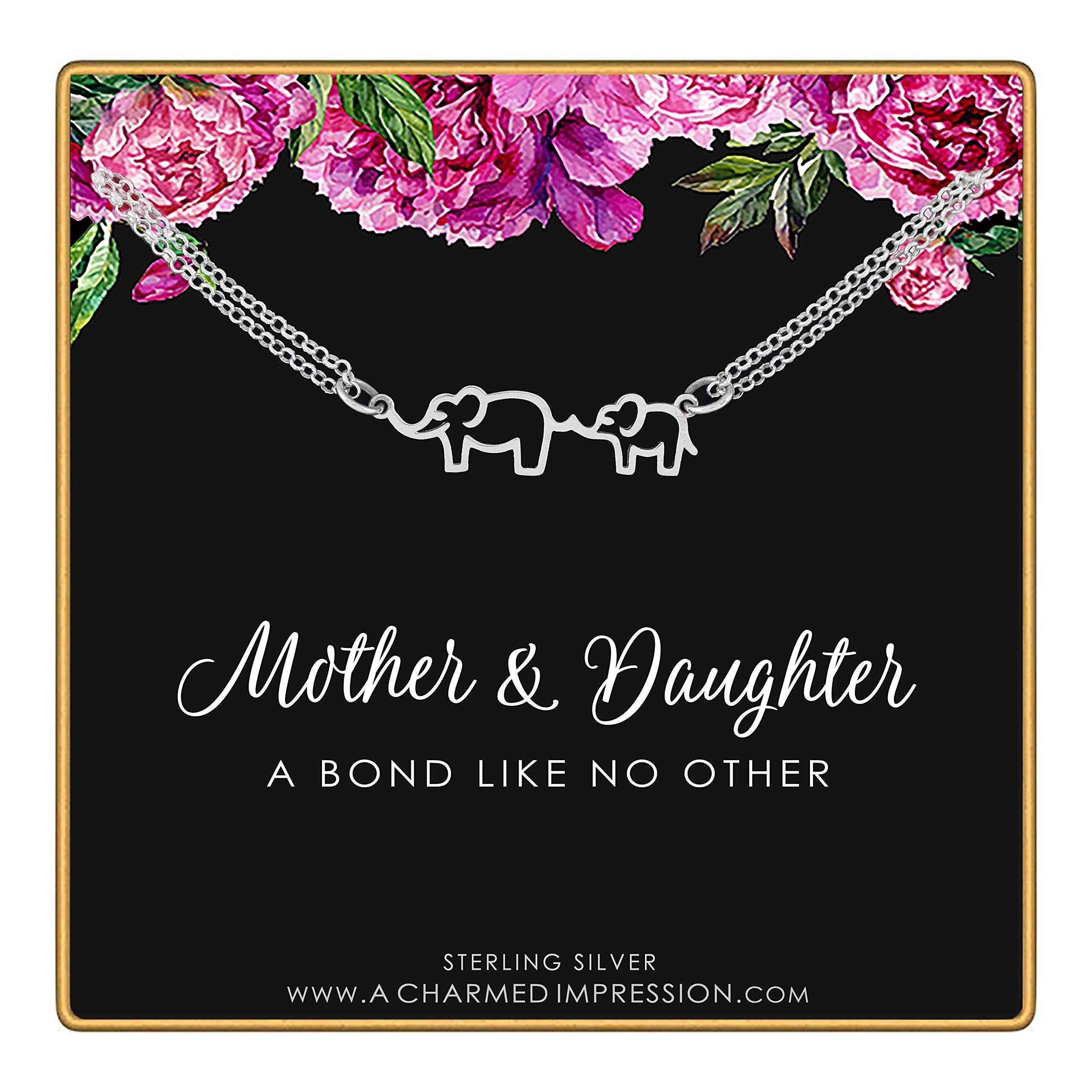 Mother's Day Gift A Charmed Impression Mother & Daughter Bracelet Elephant Bracelet-Engravingift