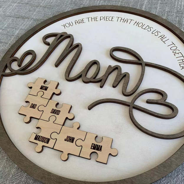 Mother's Day Gift "Mum You Are the Piece that Holds Us Together" Puzzle Sign-Engravingift