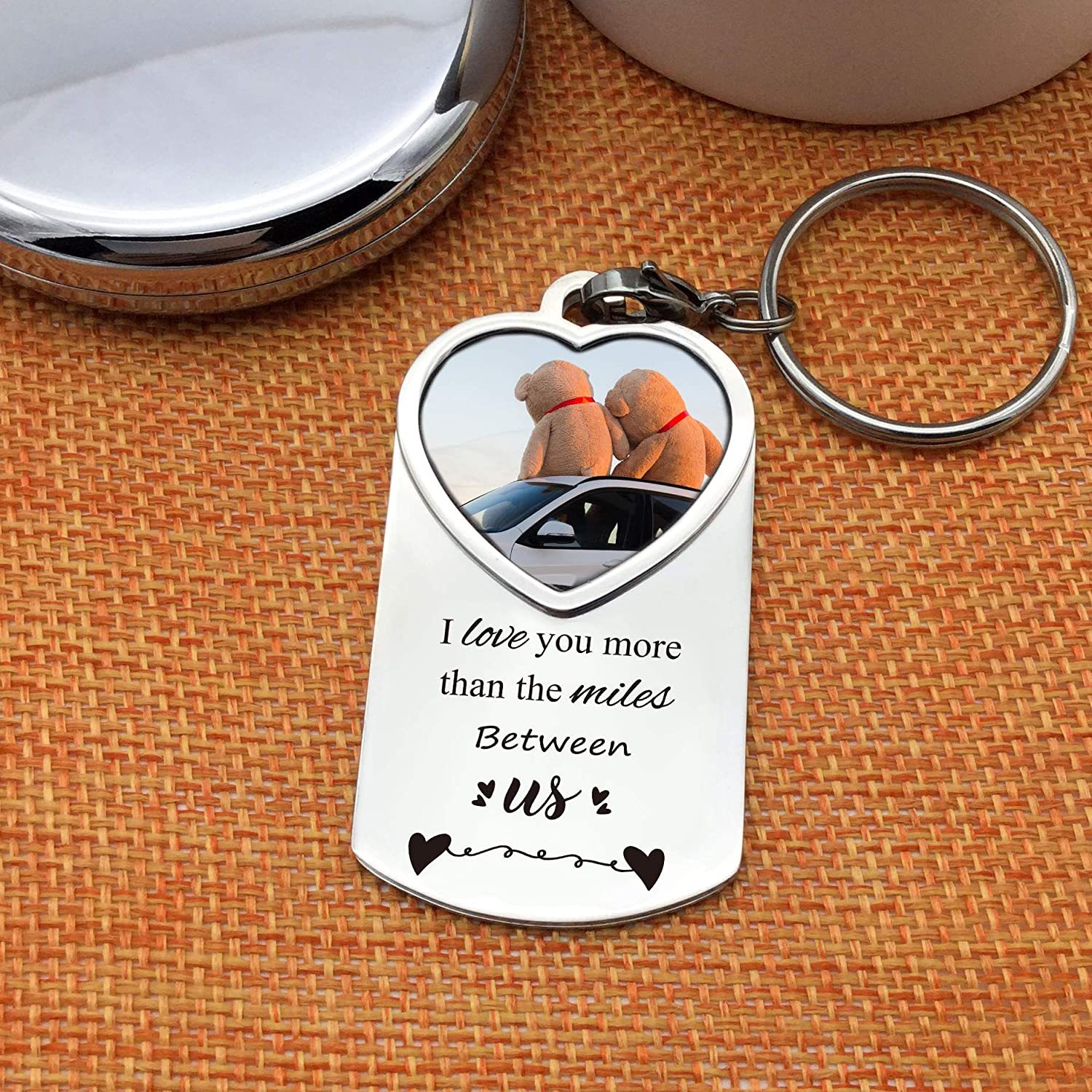 Mother's Day Gift Long Distance Relationship Gift Couples Picture Frame Keychain-Engravingift