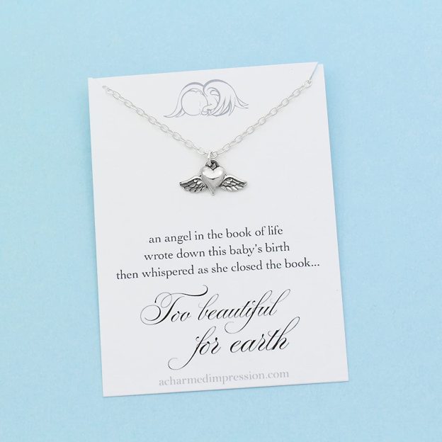 Mother's Day Gift Angel Baby Memorial Charm Miscarriage Necklace-Engravingift