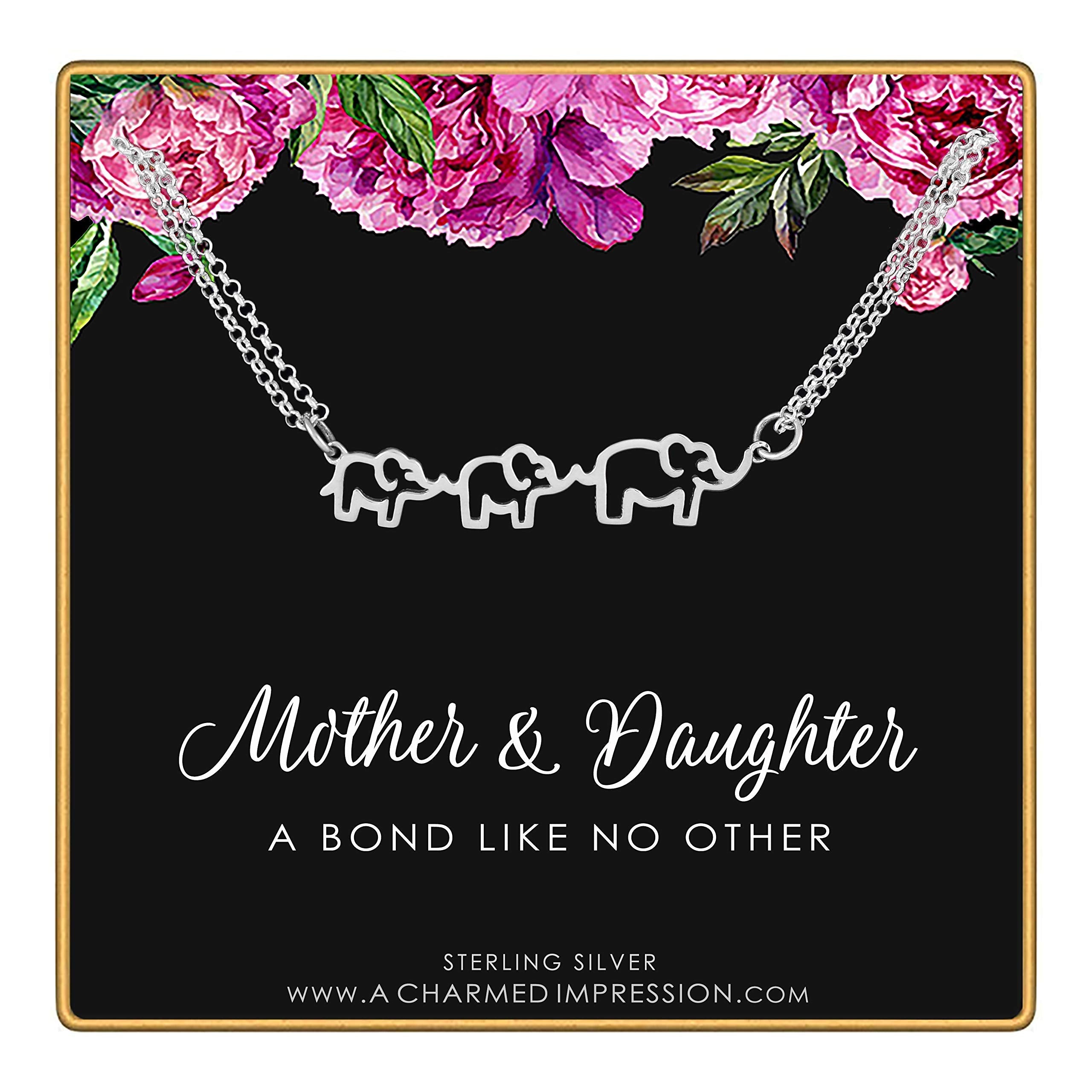 Mother's Day Gift A Charmed Impression Mother & Daughter Bracelet Elephant Bracelet-Engravingift