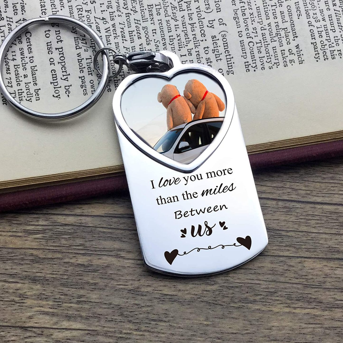 Mother's Day Gift Long Distance Relationship Gift Couples Picture Frame Keychain-Engravingift