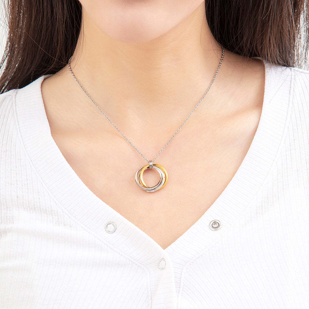 Christmas Gift Layered Ring Pendant Necklace