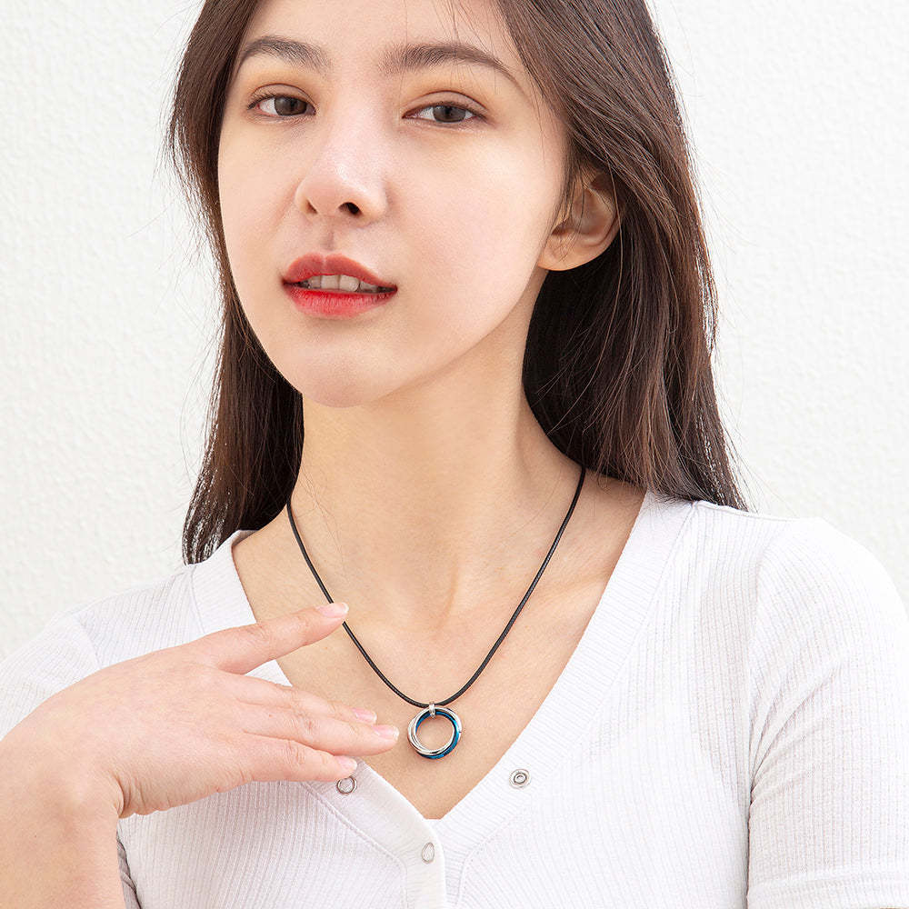 Christmas Gift Layered Ring Pendant Necklace