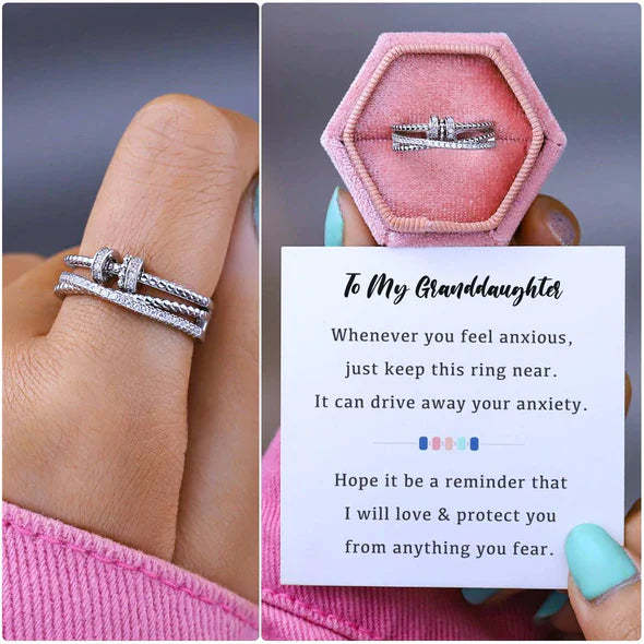 Mother's Day Gift To My Granddaughter Spinning Bead Fidget Ring-Engravingift