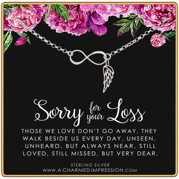 Mother's Day Gift Loss of Loved One Gift for Women Bracelet Infinity and Angel Wing Charm-Engravingift