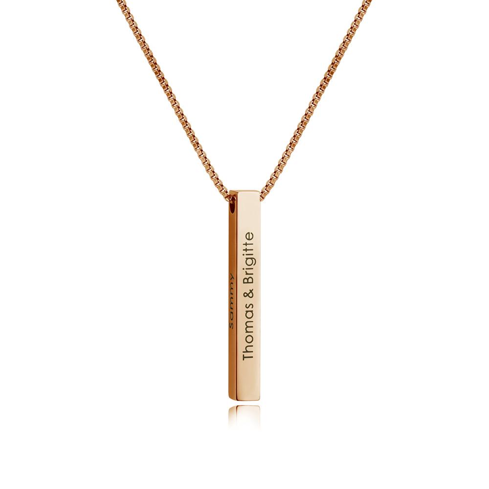 Christmas Gift Personalized Engraved 3D Bar Necklace