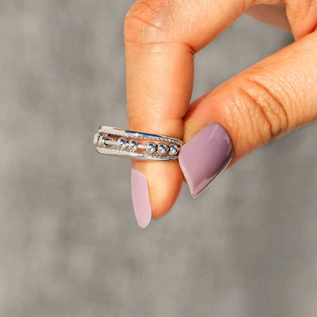 Mother's Day Gift To My Daughter Fidget Ring with Rotating Beads Anxiety Spinning Ring-Engravingift