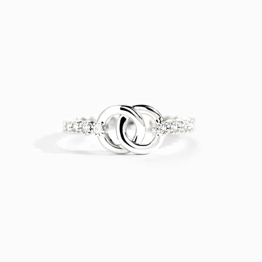 Mother's Day Gift Mother & Daughter S925 Forever Linked Dainty Interlocking Ring Set Gifts For Her-Engravingift