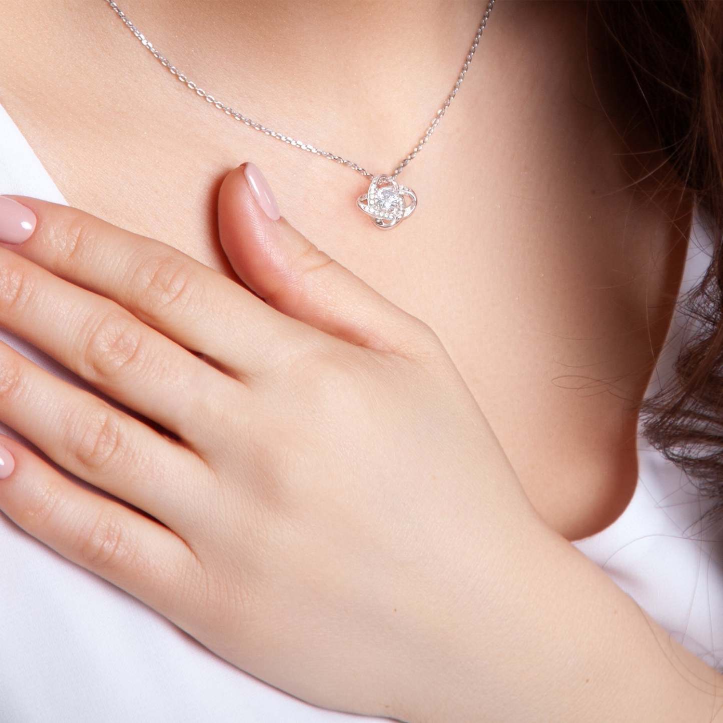 Christmas Gift To My Daughter from Dad Love Knot Necklace "Never Forget That I Love You"